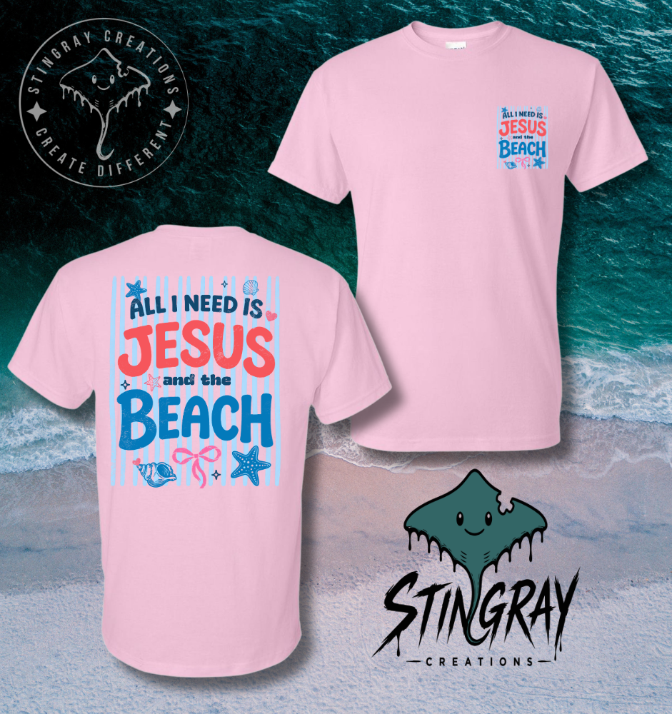 Jesus and the Beach Shirt | Christian Beach Graphic Tee | Faith Summer Shirt