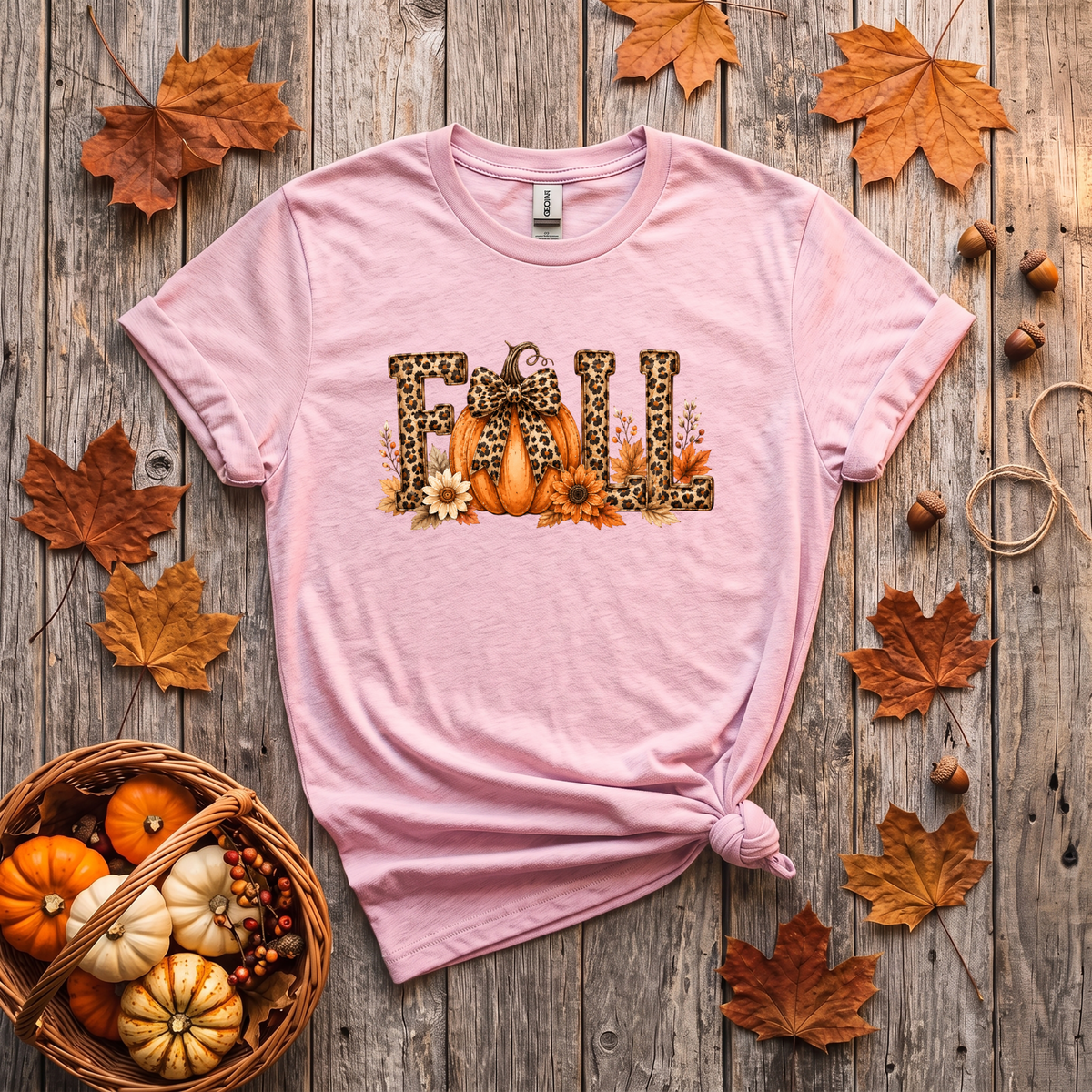Leopard Fall Pumpkin Crewneck Sweatshirt | Cute Animal Print Autumn Sweatshirt