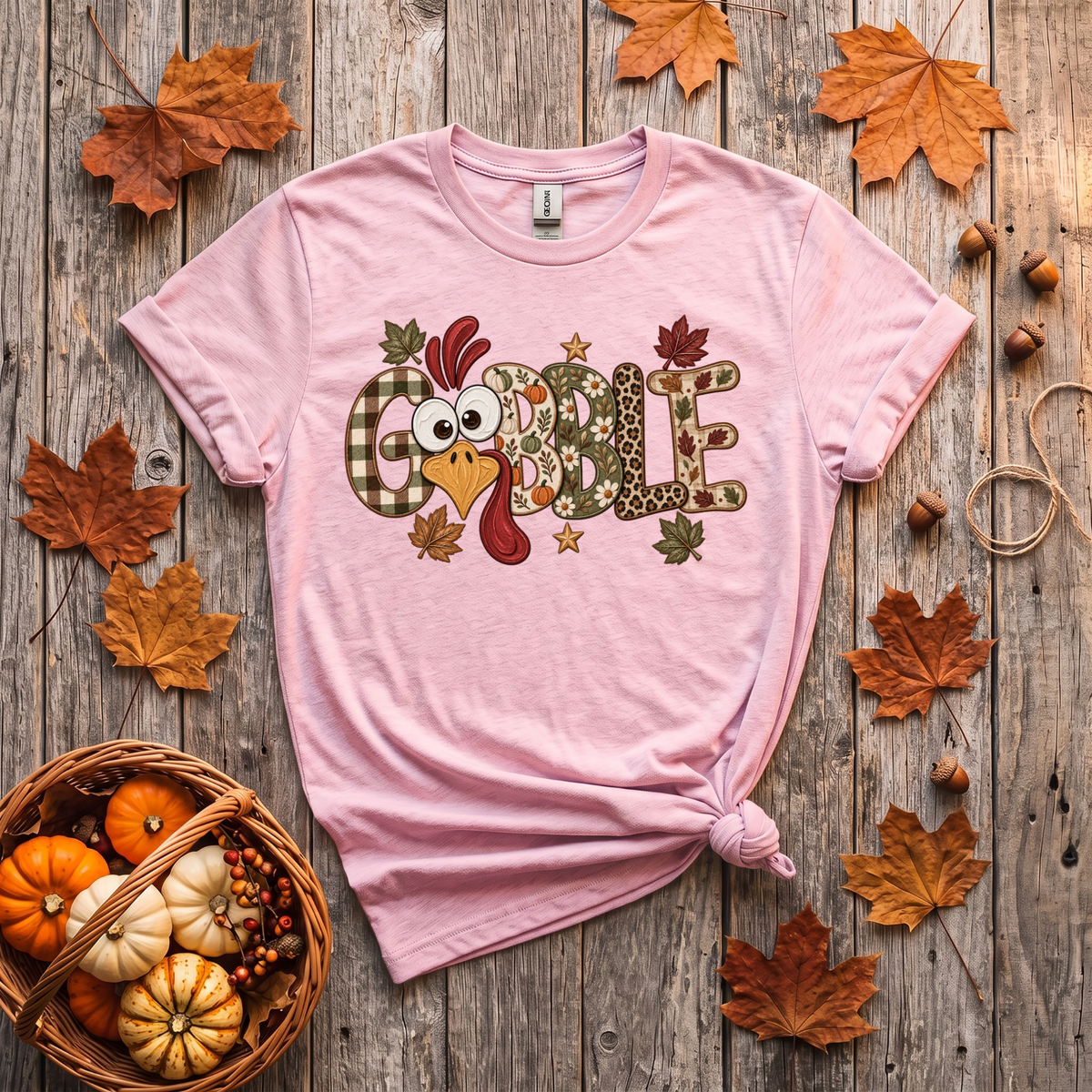 Gobble Turkey Thanksgiving T-Shirt or Sweatshirt | Cute Fall Graphic Apparel