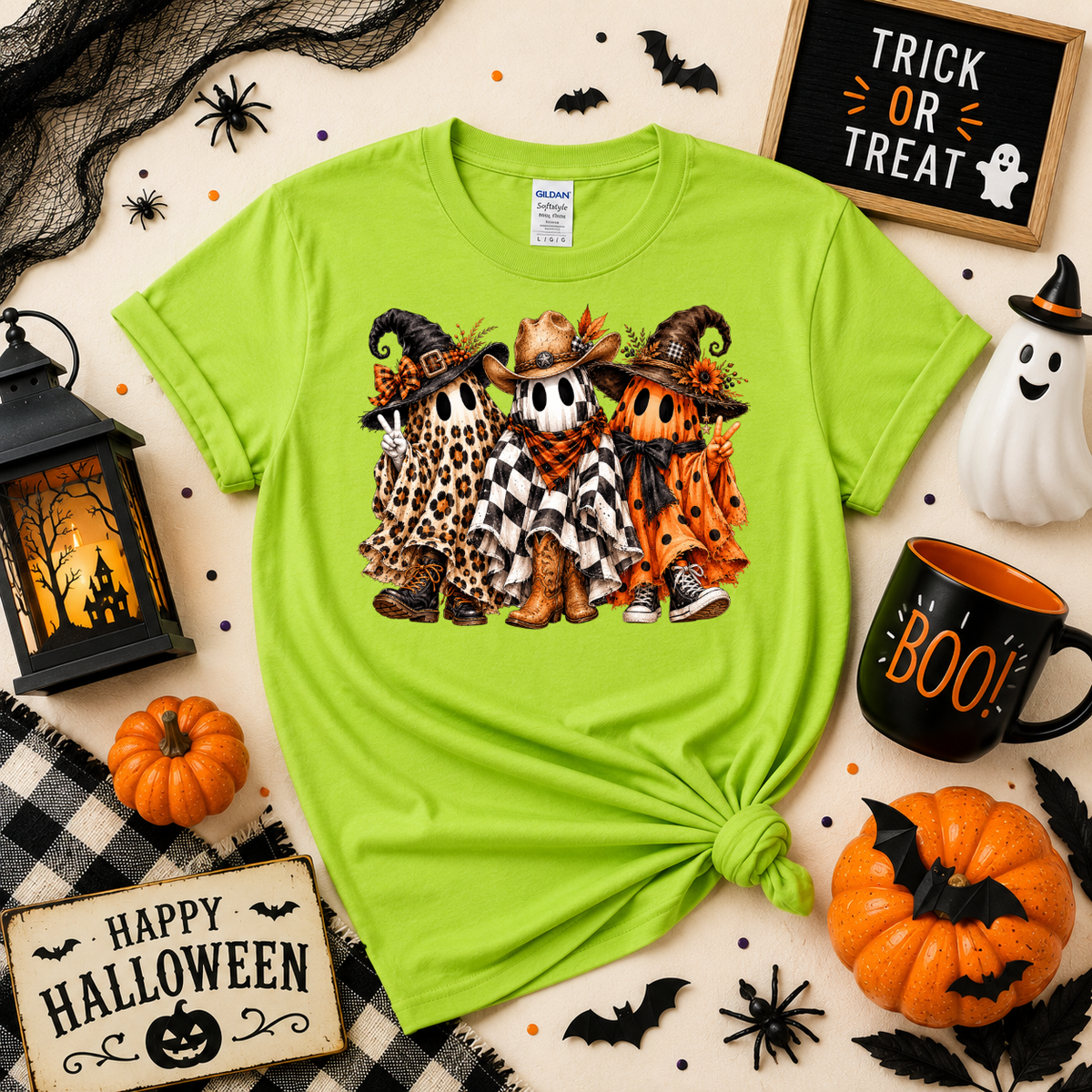 Spooky Ghost Besties Halloween Shirt | Western Ghost T-Shirt or Sweatshirt