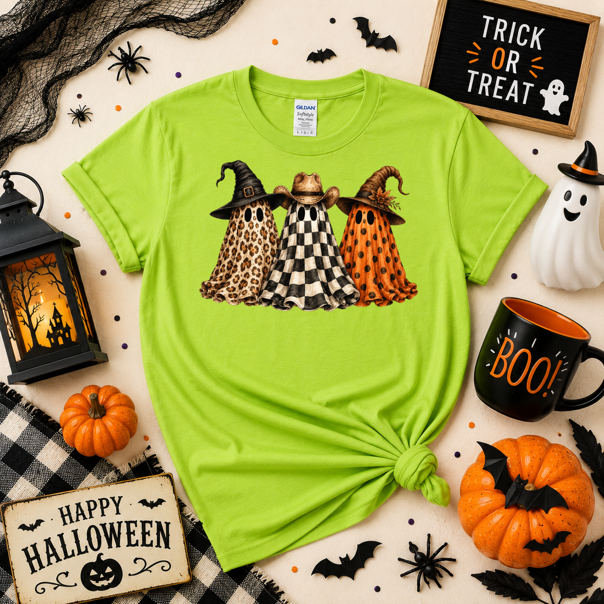 Spooky Ghost Trio Halloween Shirt | Western Ghost T-Shirt or Sweatshirt