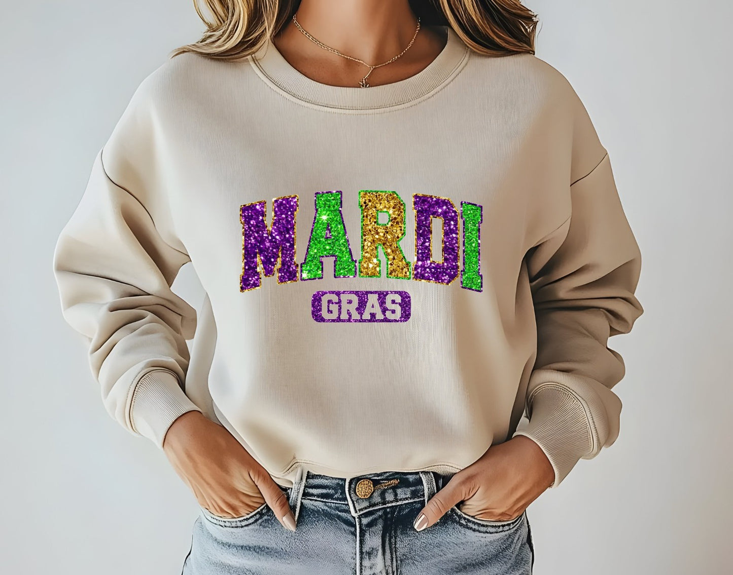 Imitation Glitter Mardi Gras T-shirt/Sweatshirt