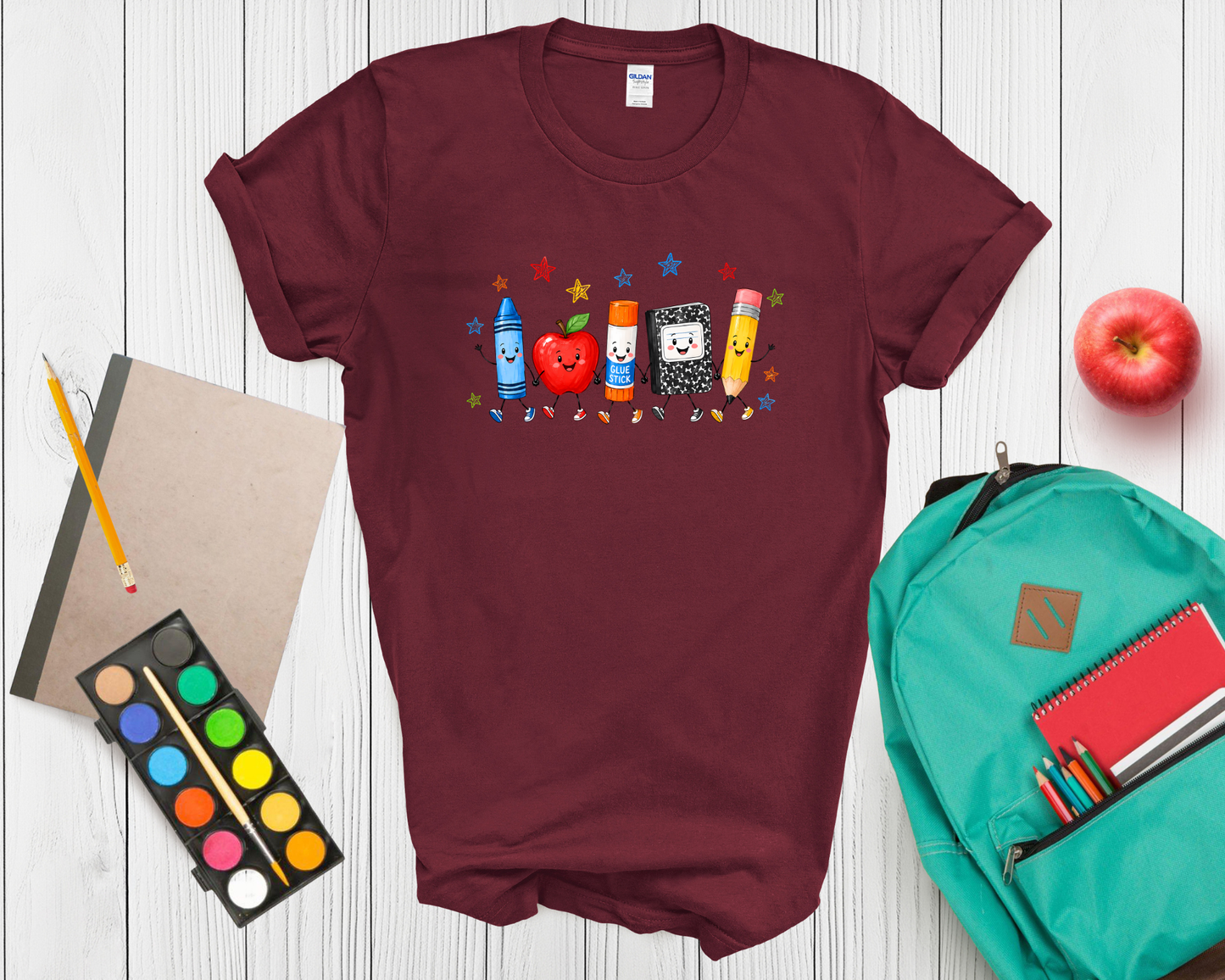 Back to School Teacher or student Shirt | Cute School Supplies Graphic Tee