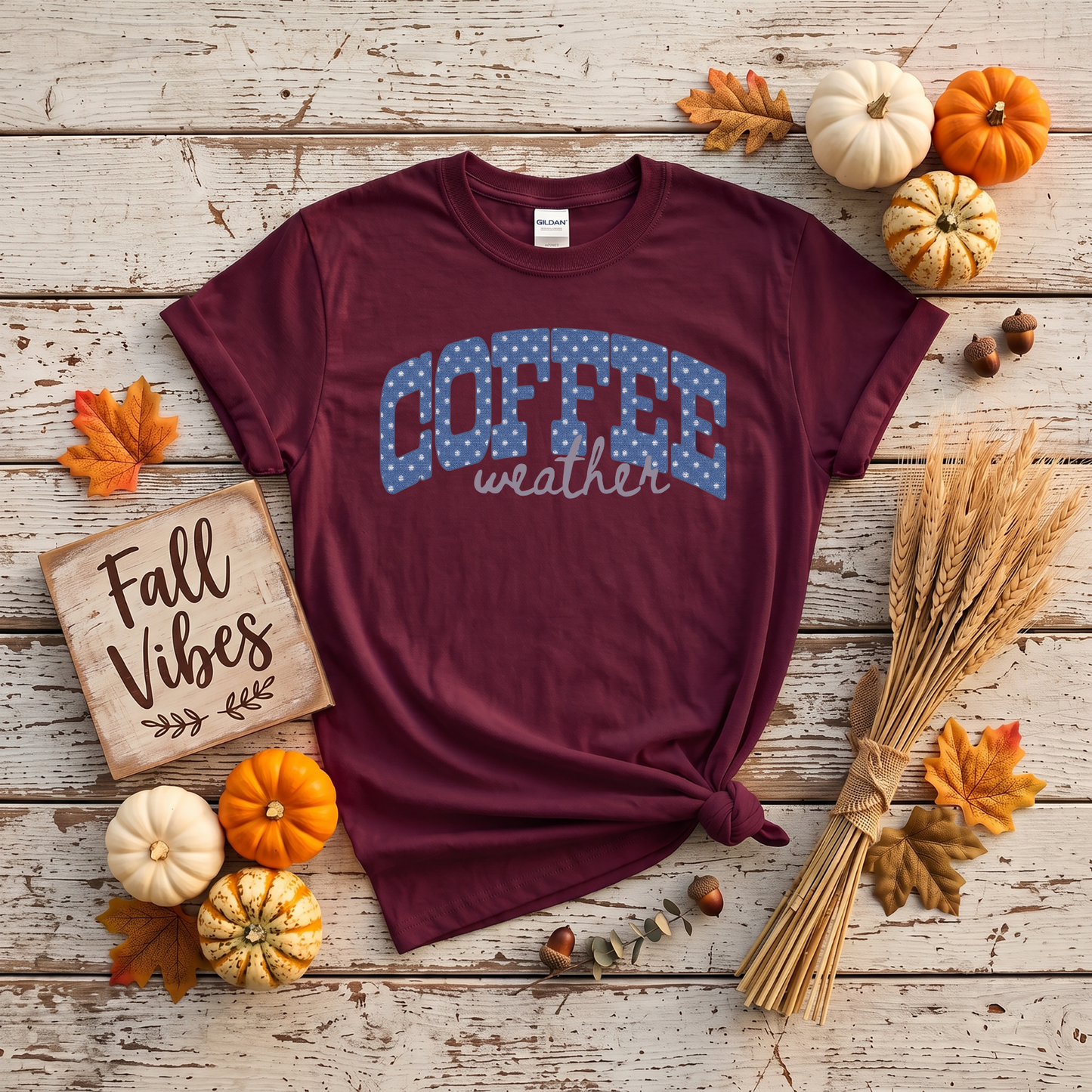 Coffee Weather Crewneck Sweatshirt | Cozy Coffee Lover Fall Sweatshirt | Polka Dot Coffee Shirt