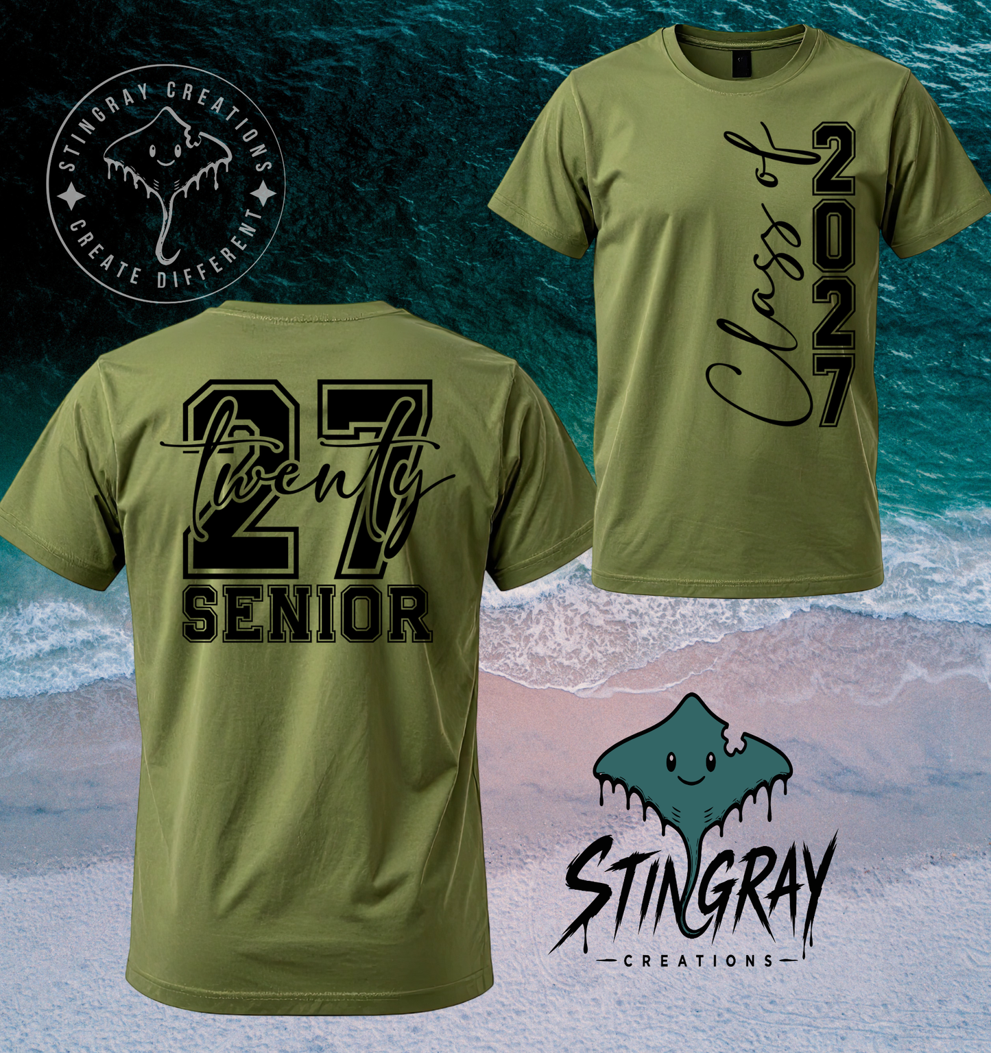 Twenty Seven Senior 2027 T Shirt & Crewneck Sweatshirt | Class of 2027 Apparel