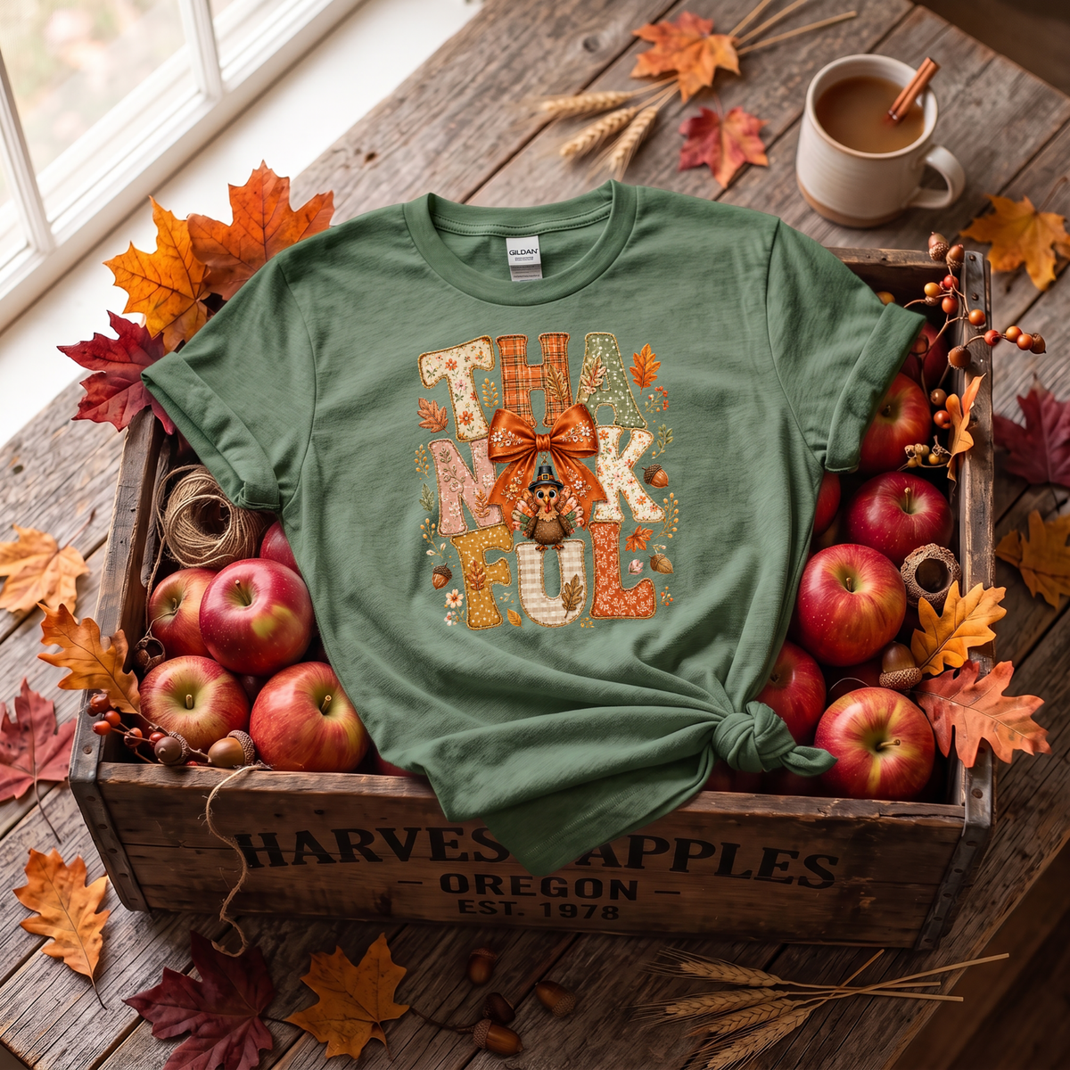 Thankful Turkey Fall Crewneck Sweatshirt | Cute Thanksgiving Shirt | Cozy Autumn Graphic Sweatshirt
