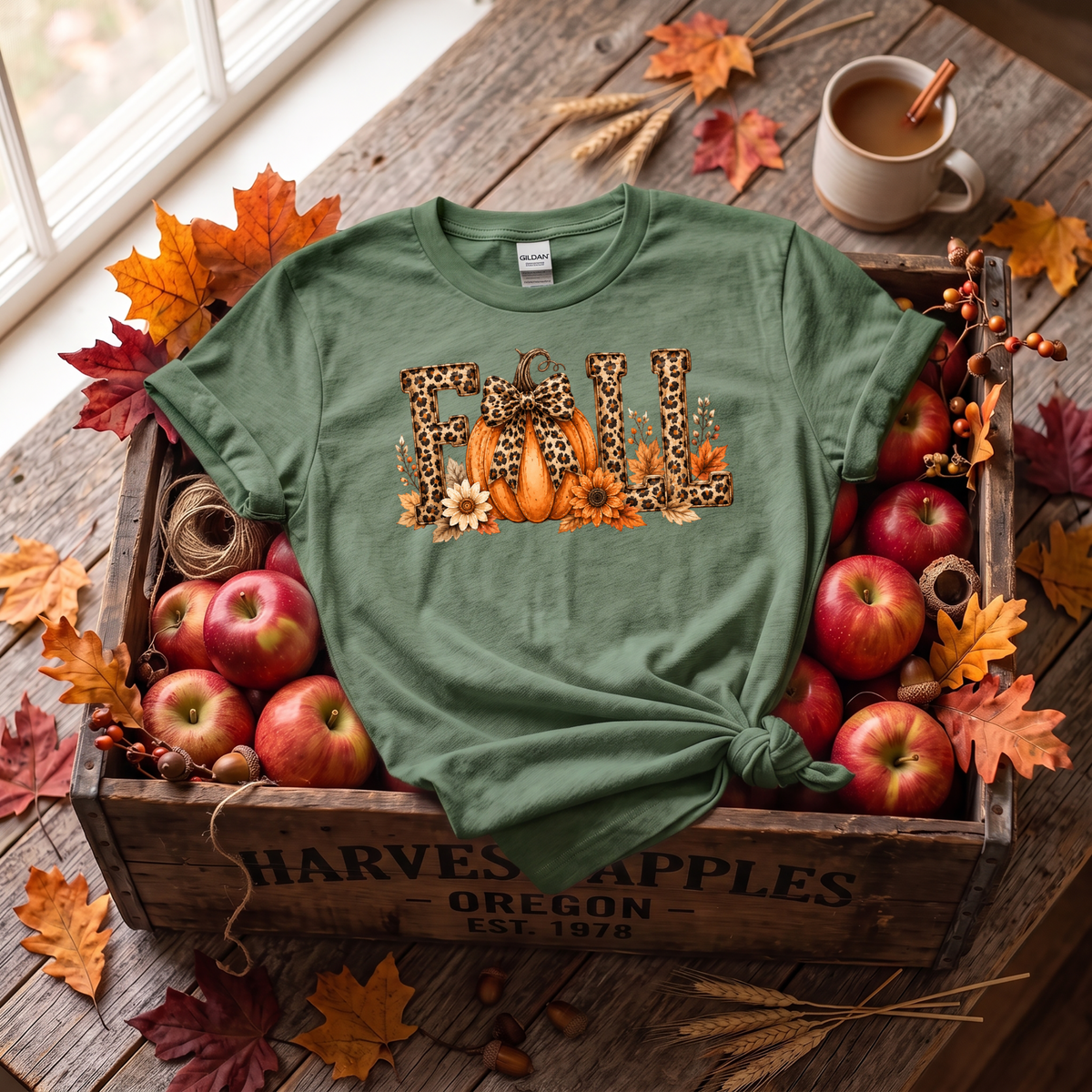 Leopard Fall Pumpkin Crewneck Sweatshirt | Cute Animal Print Autumn Sweatshirt