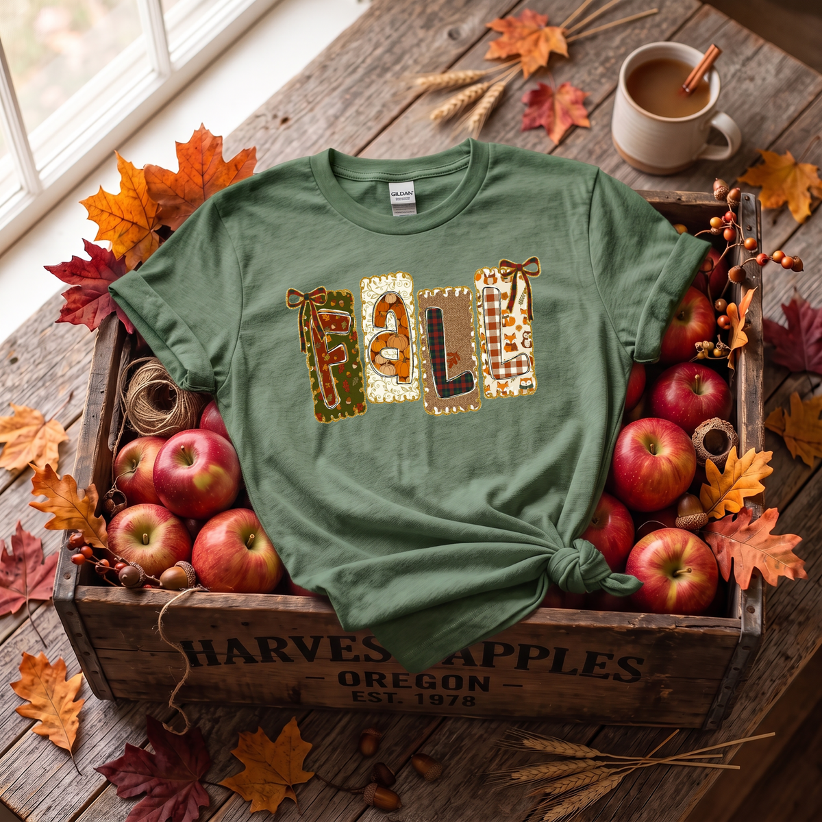Patchwork Fall Crewneck Sweatshirt | Cozy Autumn Graphic Sweatshirt | Cute Fall Shirt