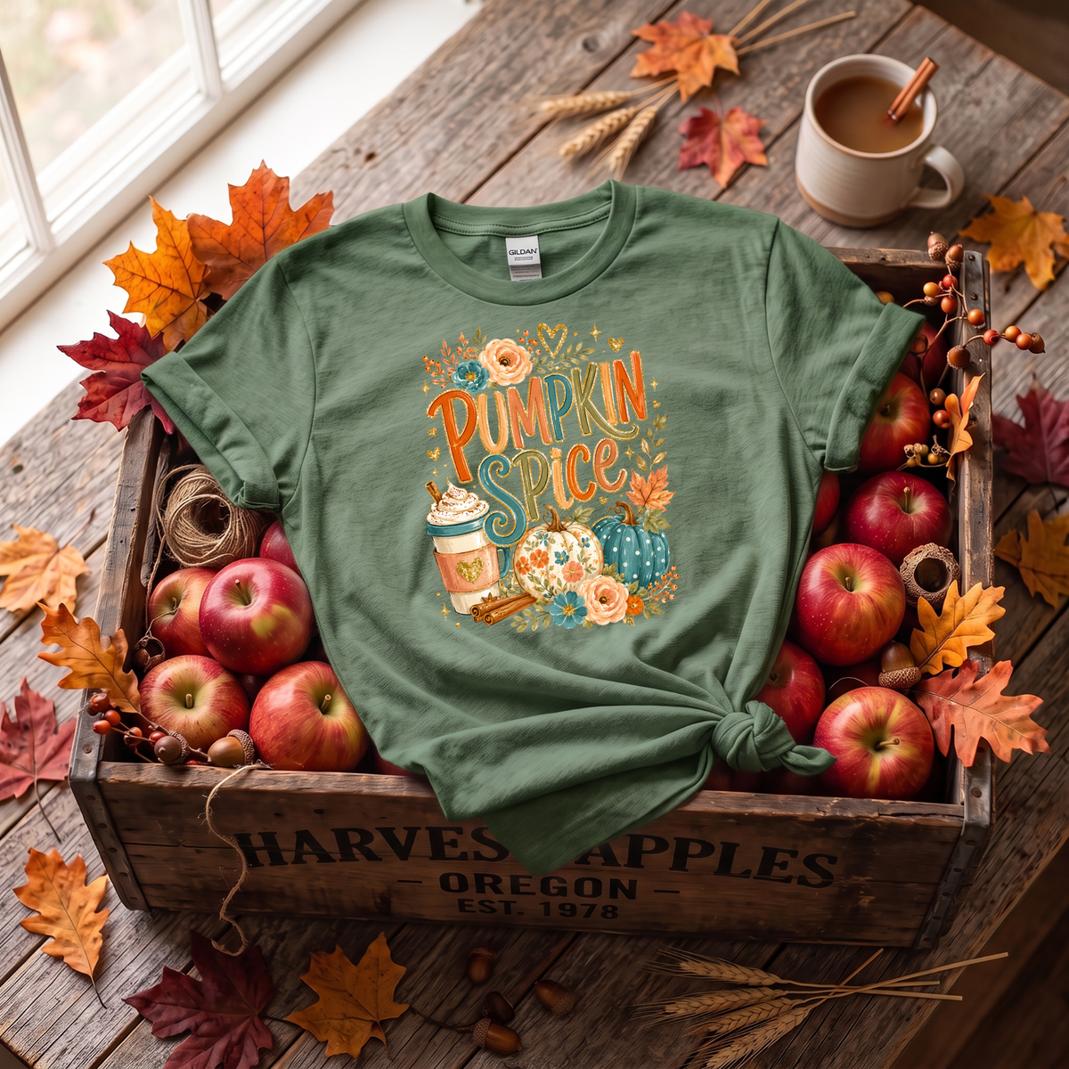 Pumpkin Spice Fall Crewneck Sweatshirt | Cozy Autumn Pumpkin Coffee Shirt