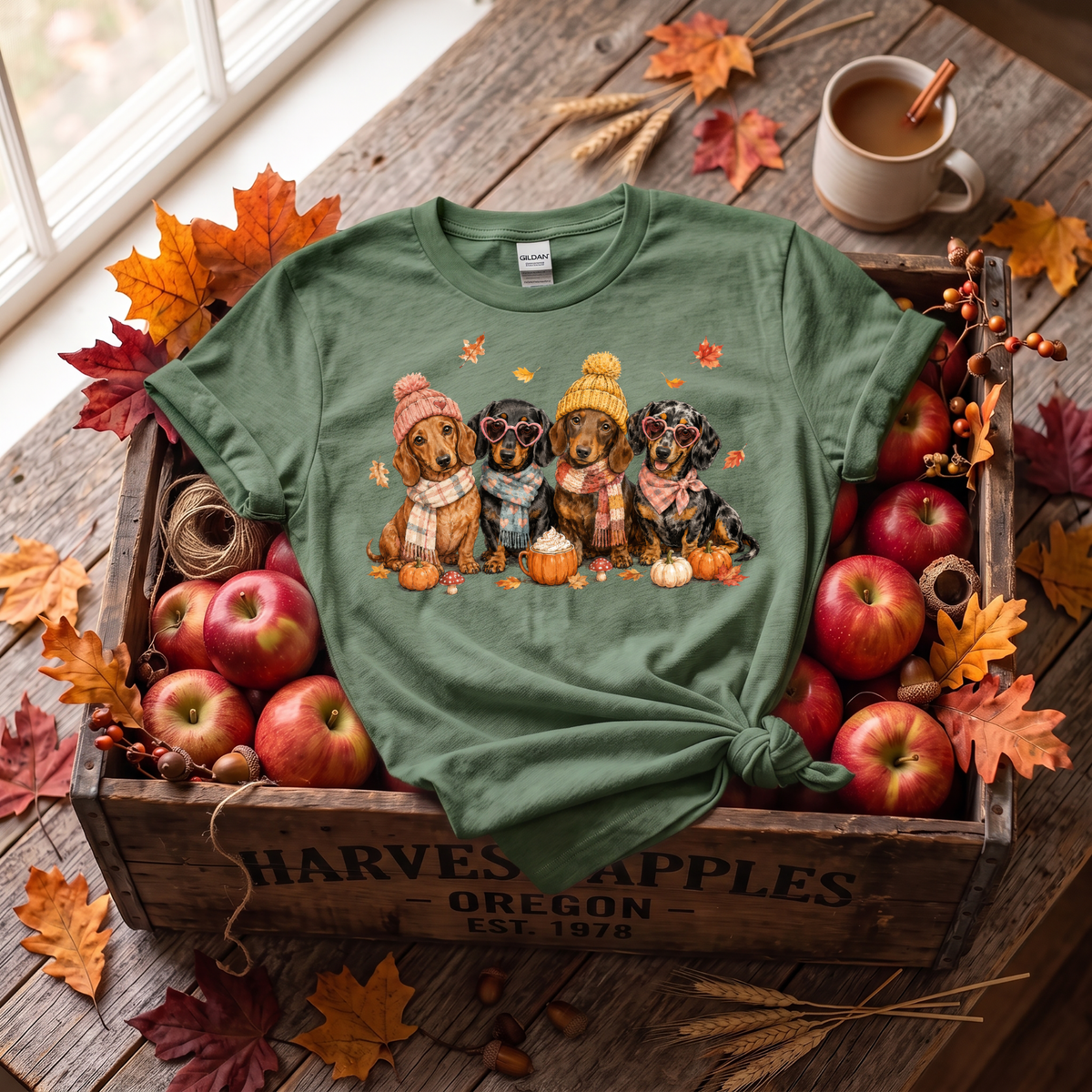 Fall Dachshund Crewneck Sweatshirt | Cute Weenie Dog Autumn Sweatshirt | Dog Lover Fall Shirt