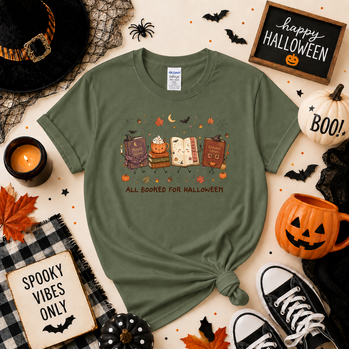 All Booked for Halloween Sweatshirt | Book Lover T-shirt