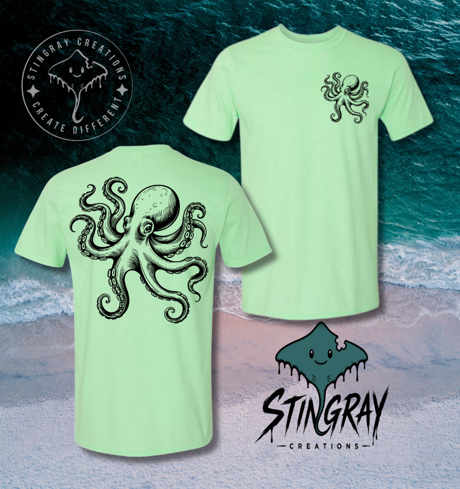 vintage inspired octopus graphic tee