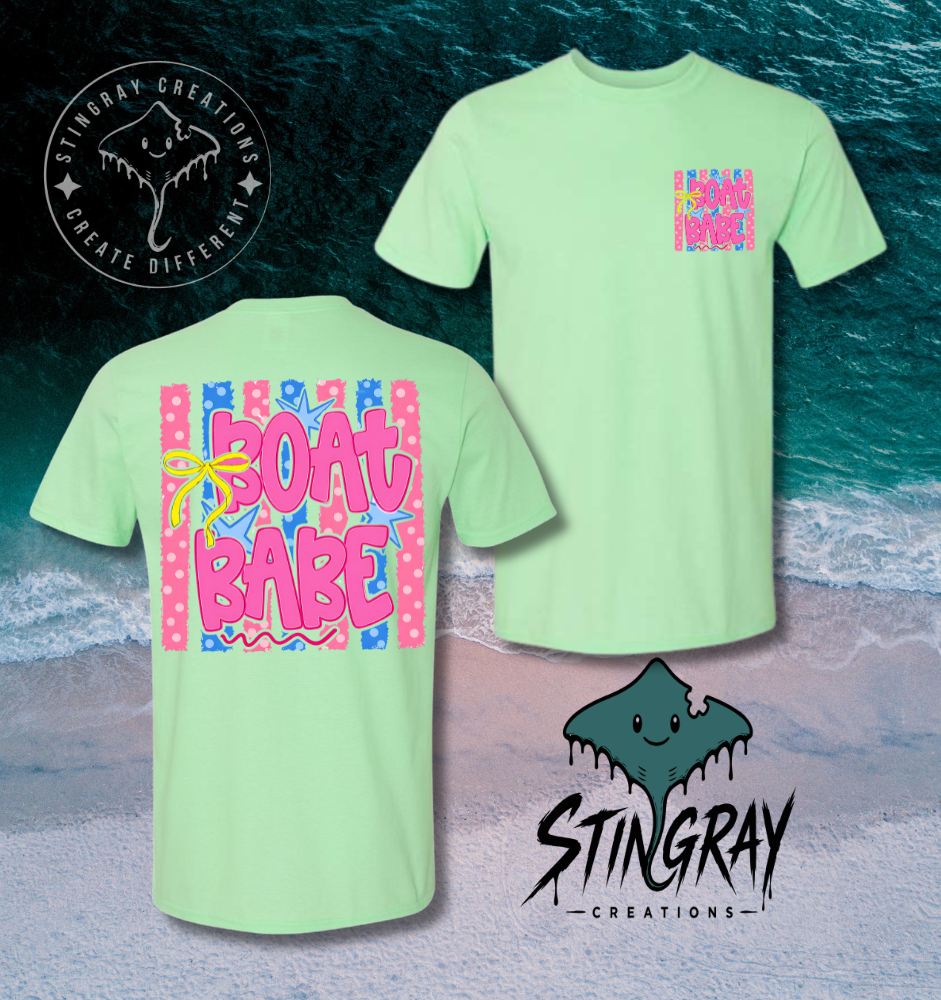 Boat Babe Shirt | Cute Boating Graphic Tee | Coastal Summer Beach Shirt