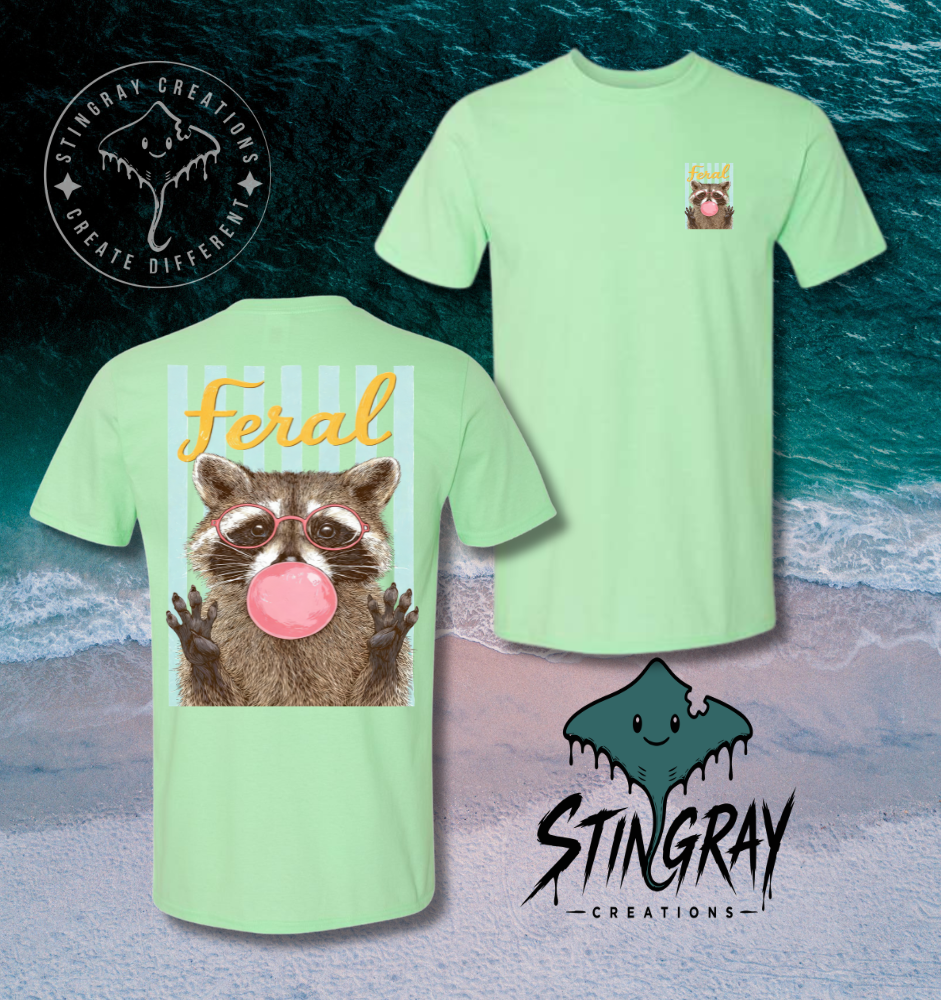 Funny Raccoon Shirt | Feral Graphic Tee | Cute Trash Panda Summer T Shirt