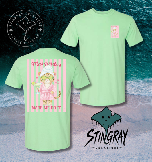 Funny Margarita Shirt | Cute Leopard Graphic Tee | Summer Vacation Beach Boutique Shirt