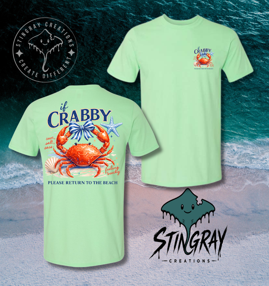 Funny Crab Beach Shirt | Coastal Graphic Tee | Cute Summer Beach Vacation T Shirt