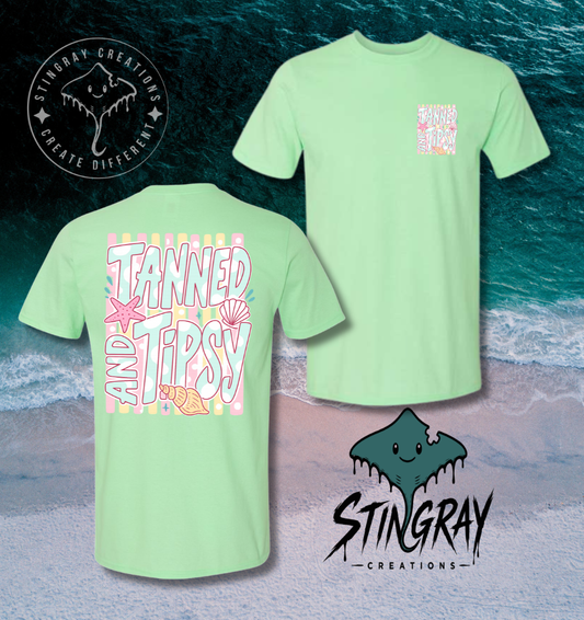 Tanned and Tipsy Beach Shirt | Cute Summer Graphic Tee | Beach Vacation Shirt