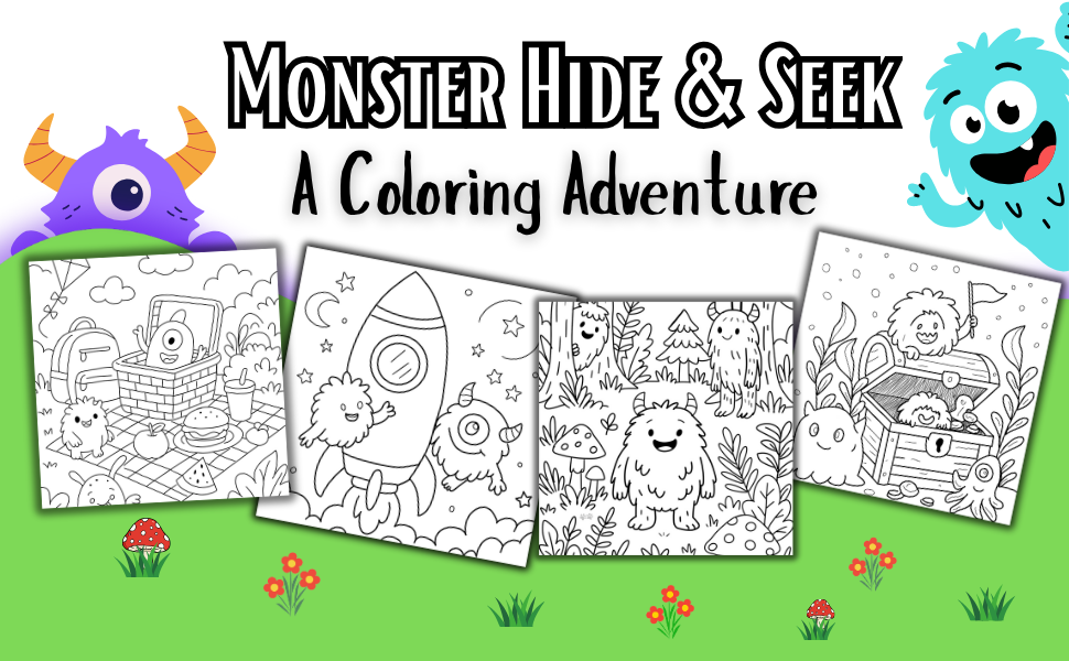 Monster Hide & Seek: A Coloring Adventure Paperback
