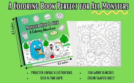Monster Hide & Seek: A Coloring Adventure Paperback