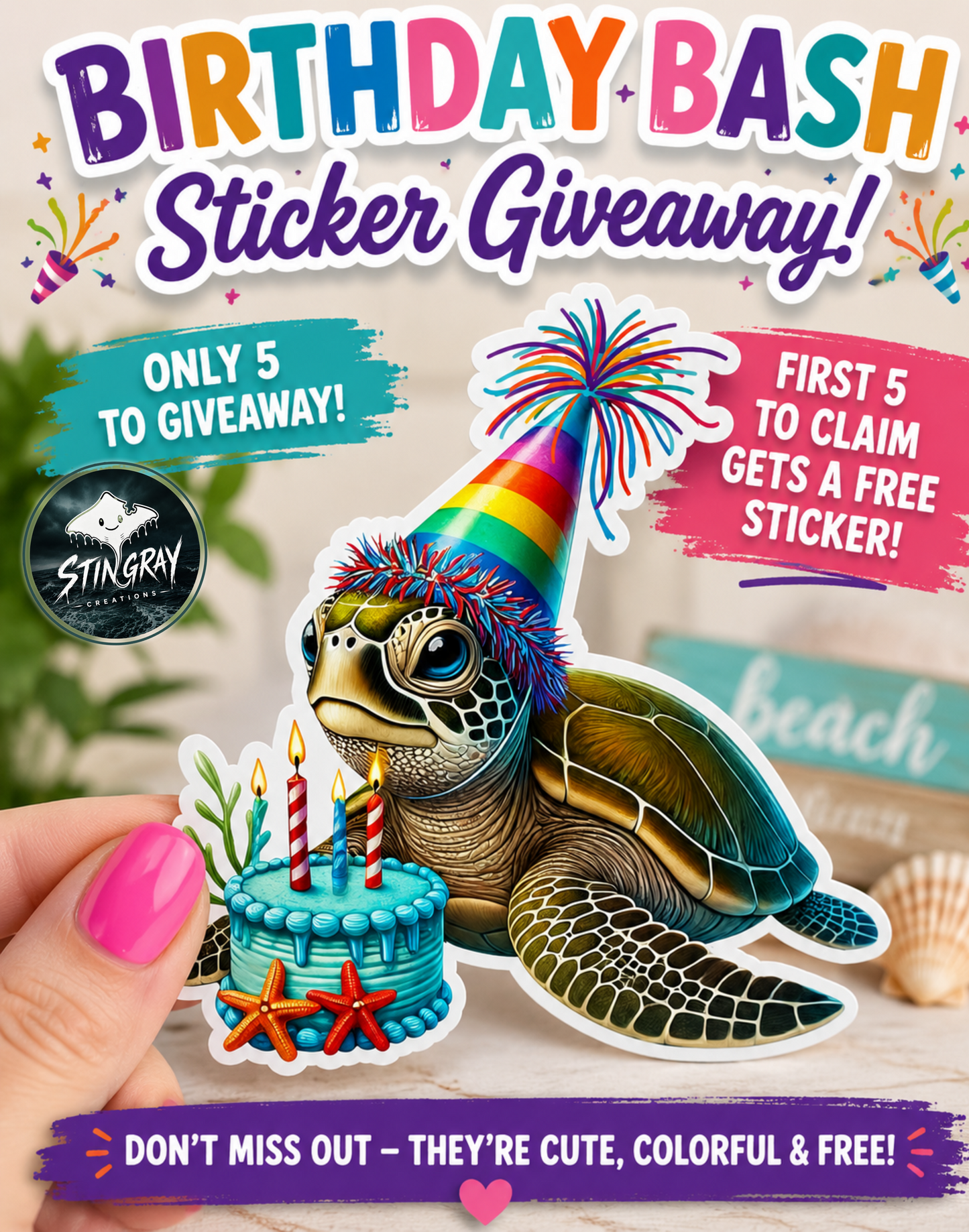 FREE Birthday Bash Sticker Giveaway!