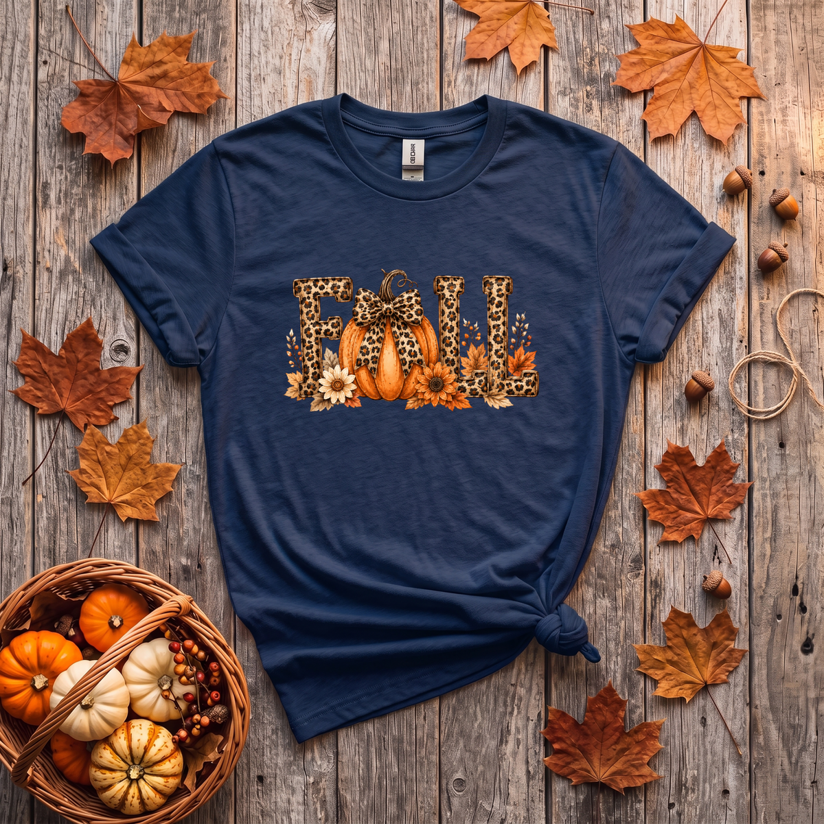 Leopard Fall Pumpkin Crewneck Sweatshirt | Cute Animal Print Autumn Sweatshirt