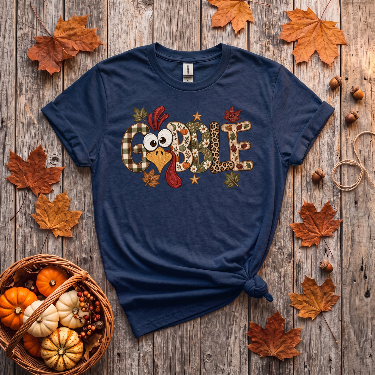 Gobble Turkey Thanksgiving T-Shirt or Sweatshirt | Cute Fall Graphic Apparel