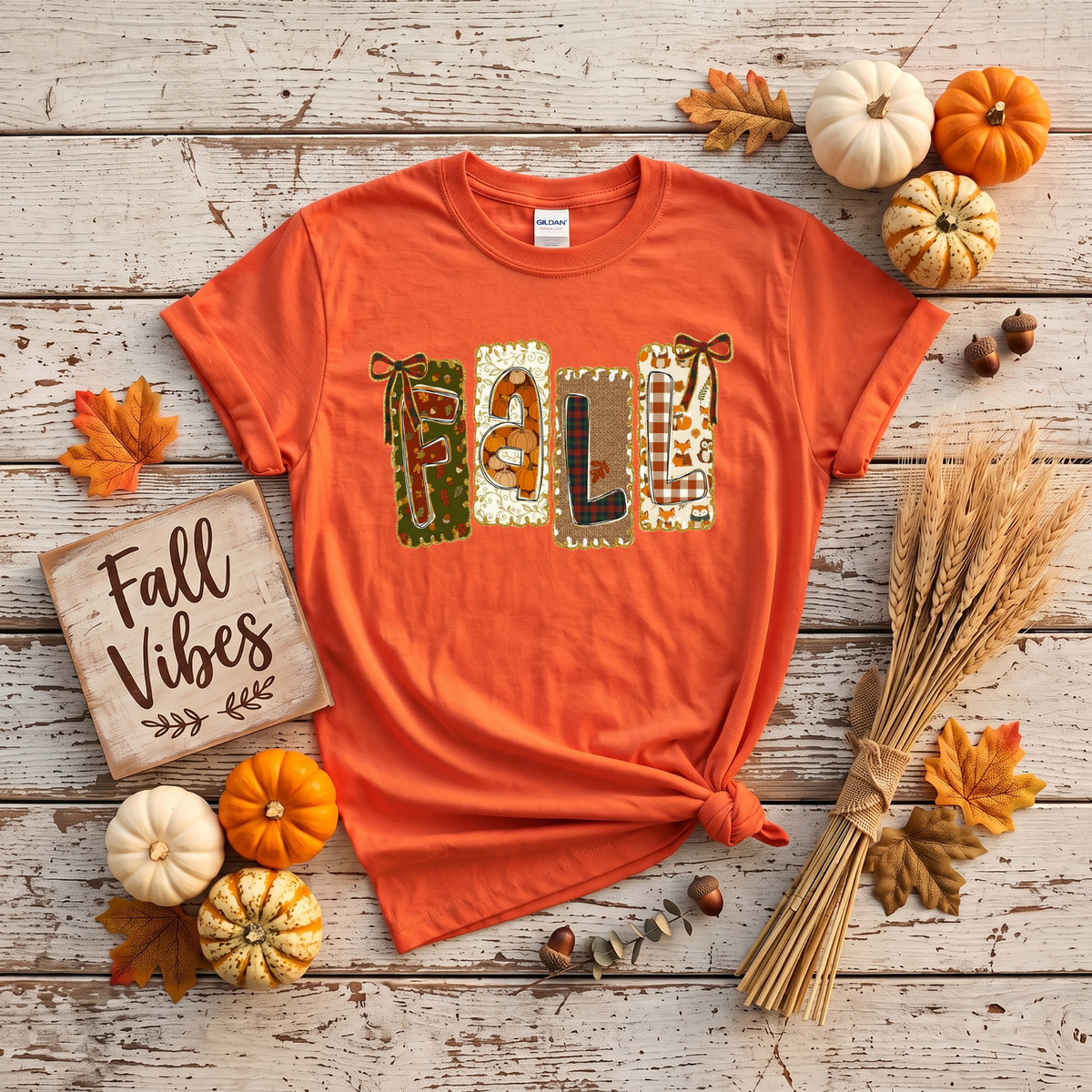 Patchwork Fall Crewneck Sweatshirt | Cozy Autumn Graphic Sweatshirt | Cute Fall Shirt