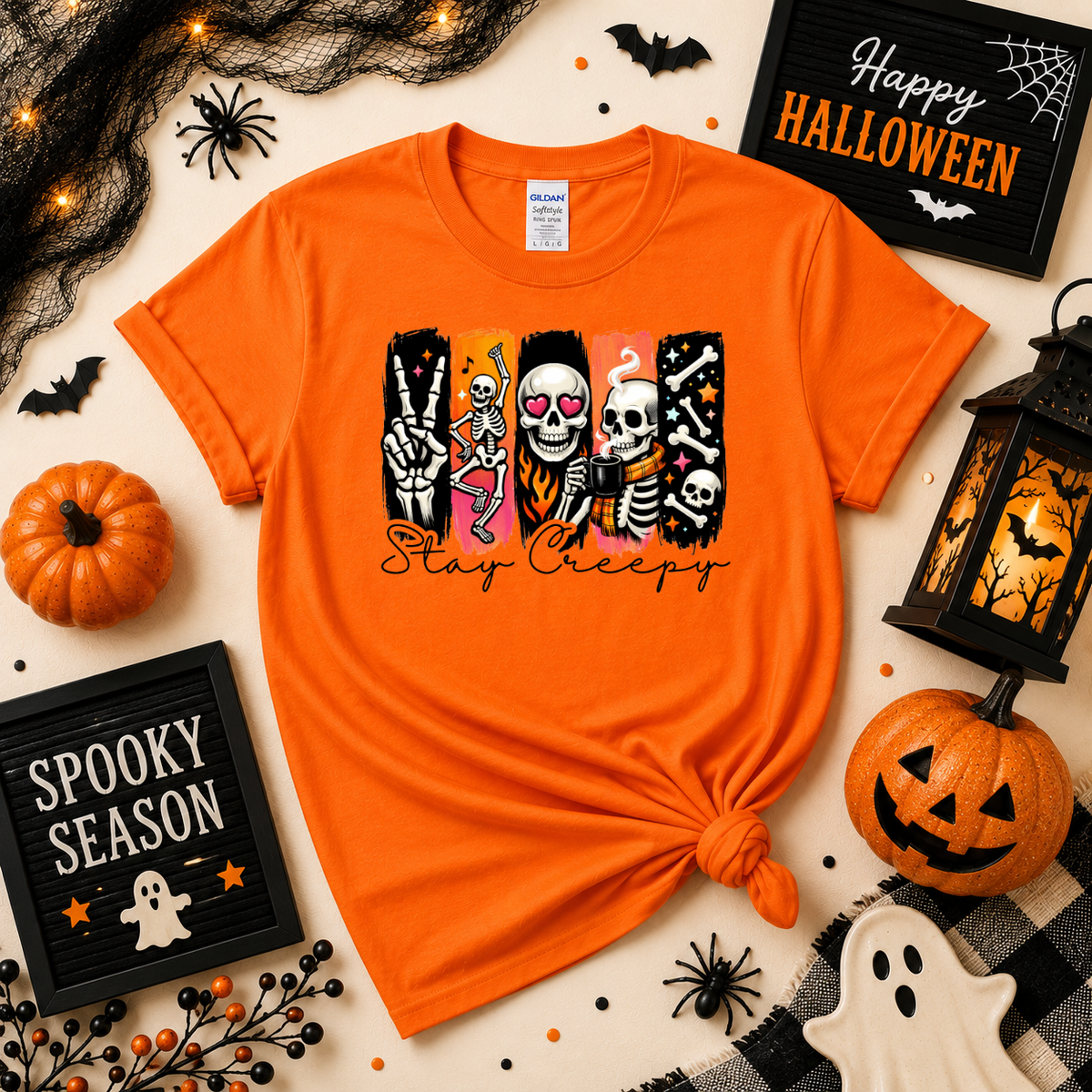 Stay Creepy Skeleton Halloween Shirt | Spooky T-Shirt or Sweatshirt