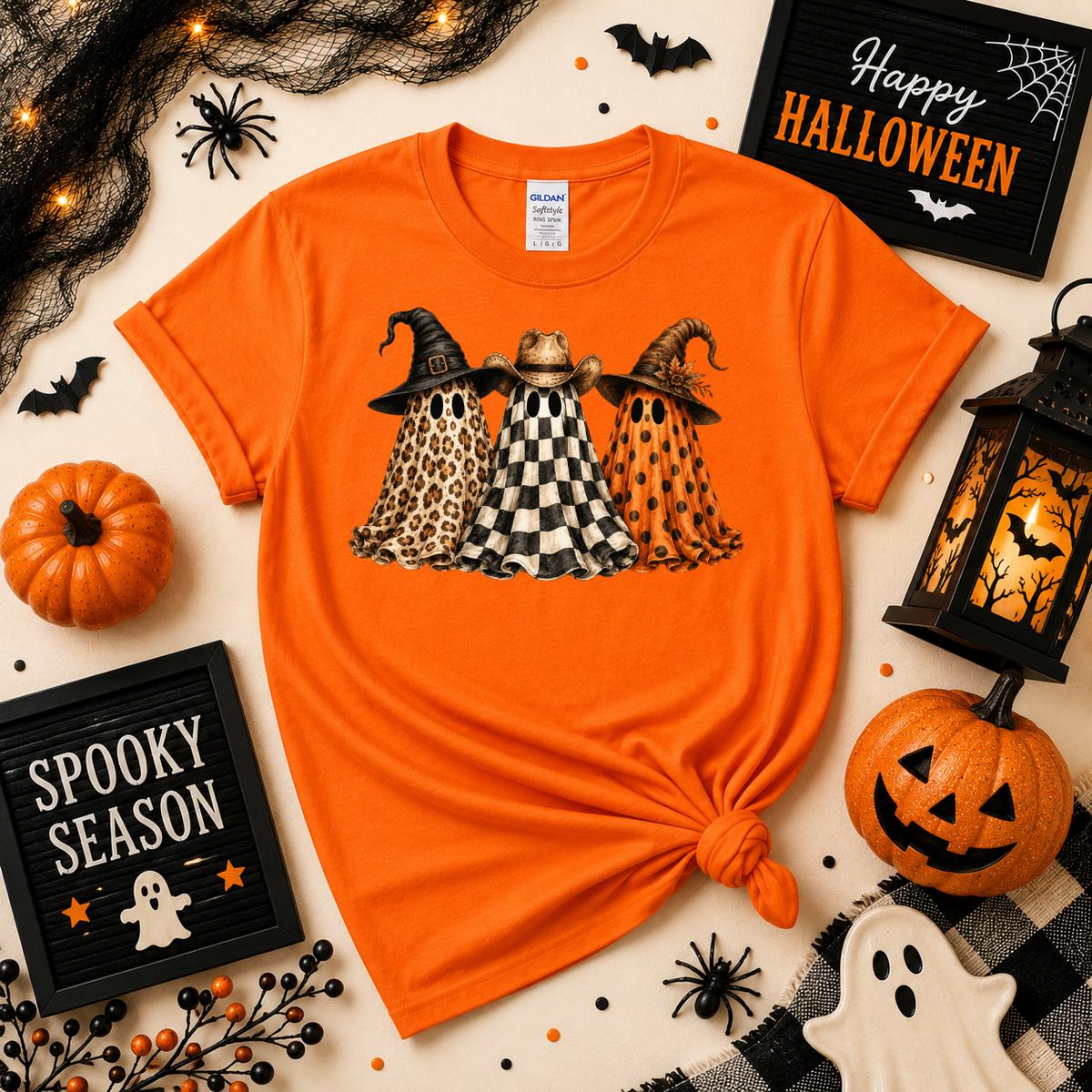 Spooky Ghost Trio Halloween Shirt | Western Ghost T-Shirt or Sweatshirt