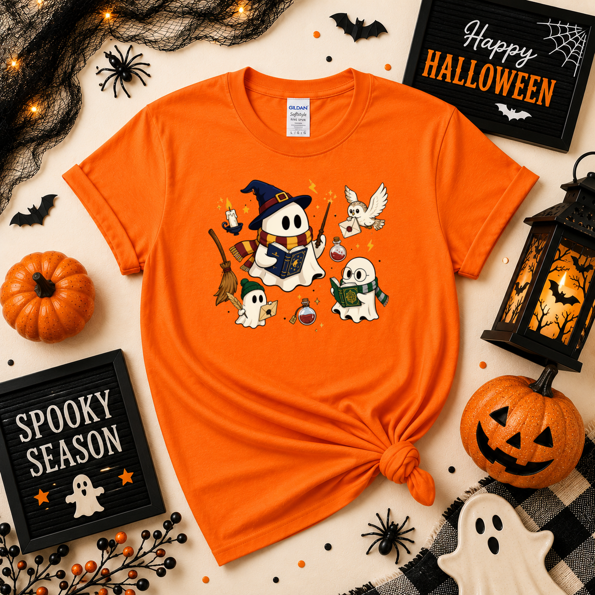 Magic Ghost Readers Halloween Sweatshirt | Cute Wizard Ghost T-Shirt