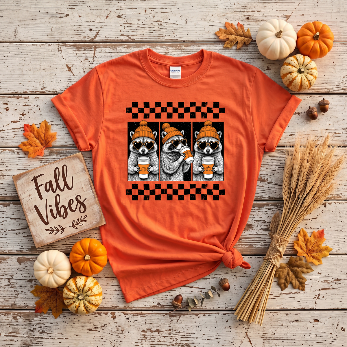 Pumpkin Spice Raccoon Crewneck Sweatshirt | Cute Fall Coffee Sweatshirt | Cozy Autumn Raccoon Shirt
