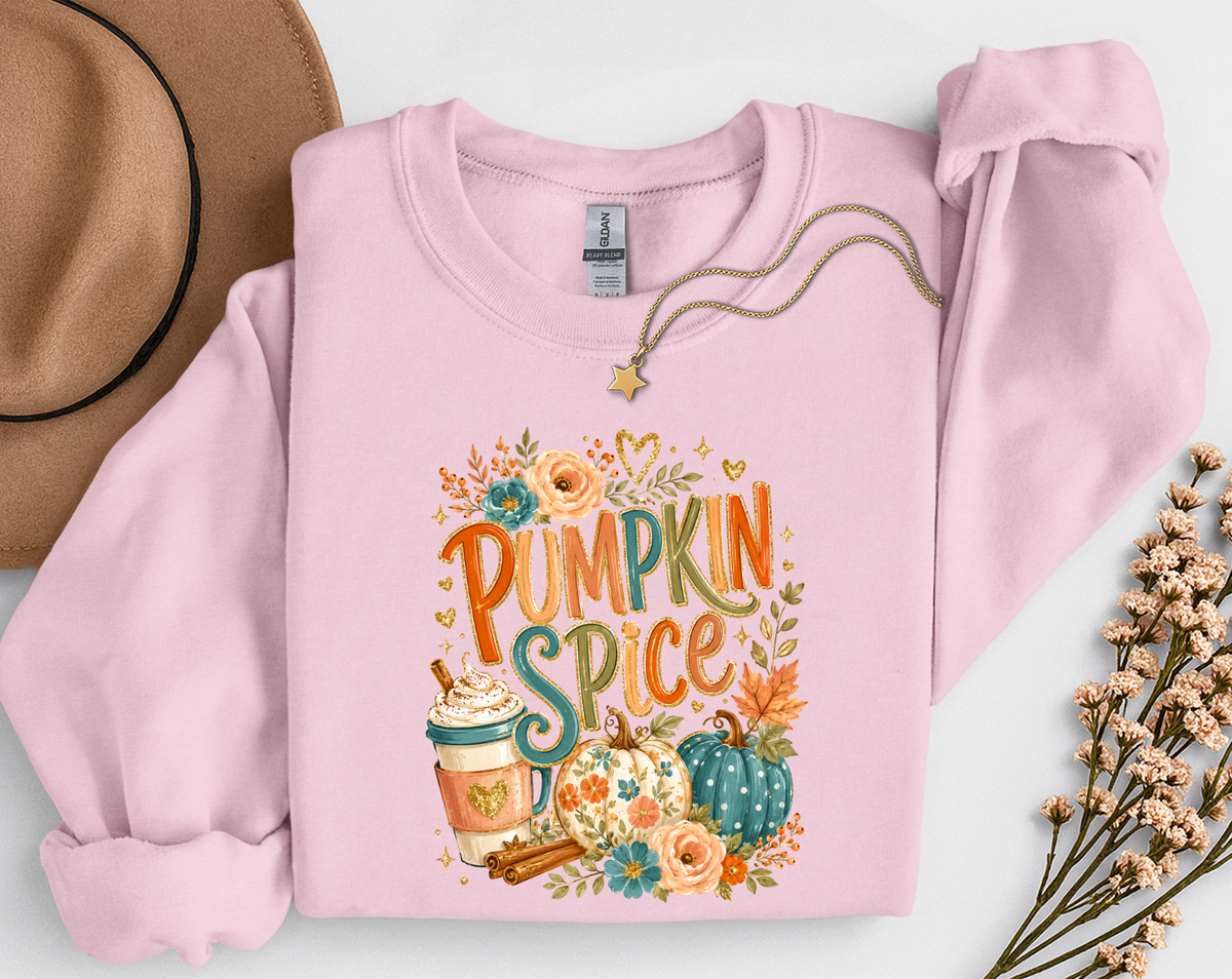 Pumpkin Spice Fall Crewneck Sweatshirt | Cozy Autumn Pumpkin Coffee Shirt