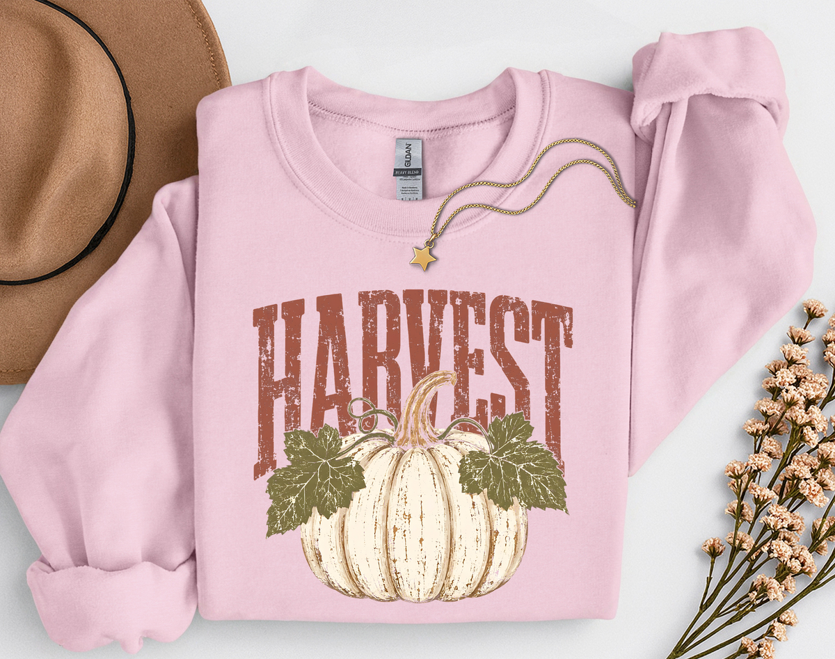 Harvest Pumpkin Crewneck Sweatshirt | Vintage Fall Pumpkin Sweatshirt