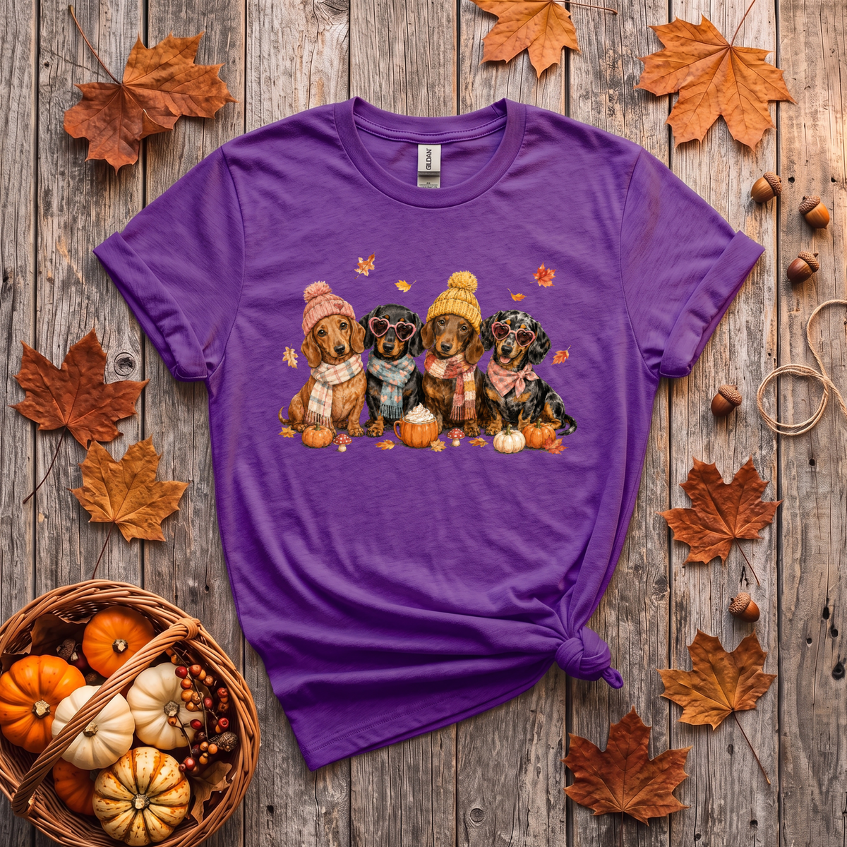 Fall Dachshund Crewneck Sweatshirt | Cute Weenie Dog Autumn Sweatshirt | Dog Lover Fall Shirt