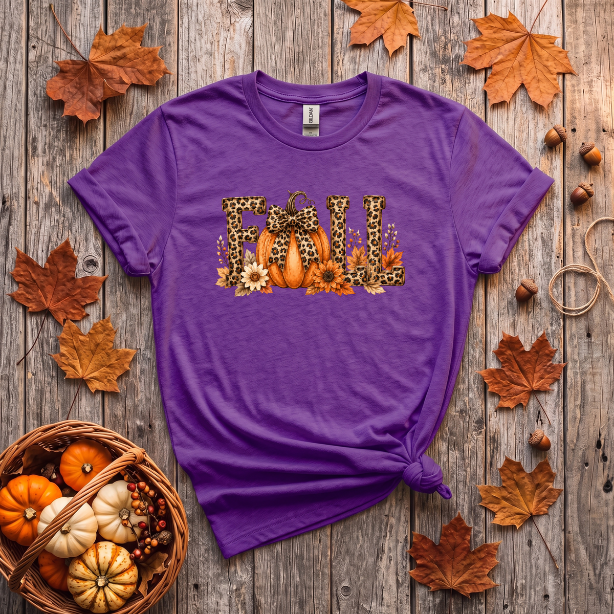 Leopard Fall Pumpkin Crewneck Sweatshirt | Cute Animal Print Autumn Sweatshirt