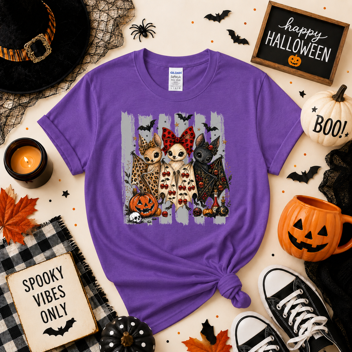 Cute Halloween Bat Trio Shirt | Spooky Bat T-Shirt or Sweatshirt