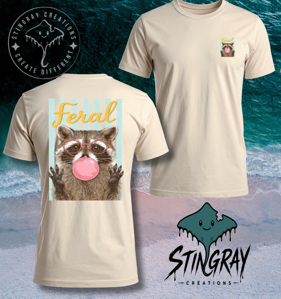 Funny Raccoon Shirt | Feral Graphic Tee | Cute Trash Panda Summer T Shirt
