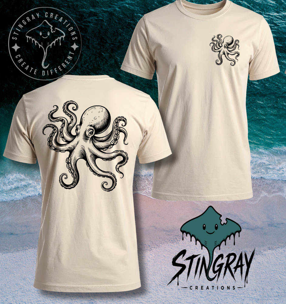 vintage inspired octopus graphic tee