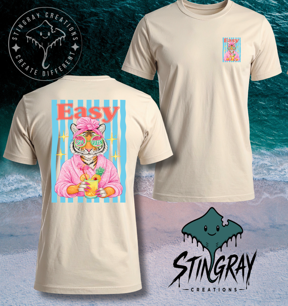 Spa Queen Tiger Shirt | Funny Retro Animal Graphic Tee | Cute Summer Shirt