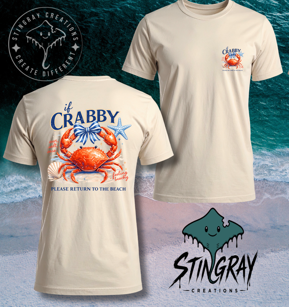 Funny Crab Beach Shirt | Coastal Graphic Tee | Cute Summer Beach Vacation T Shirt