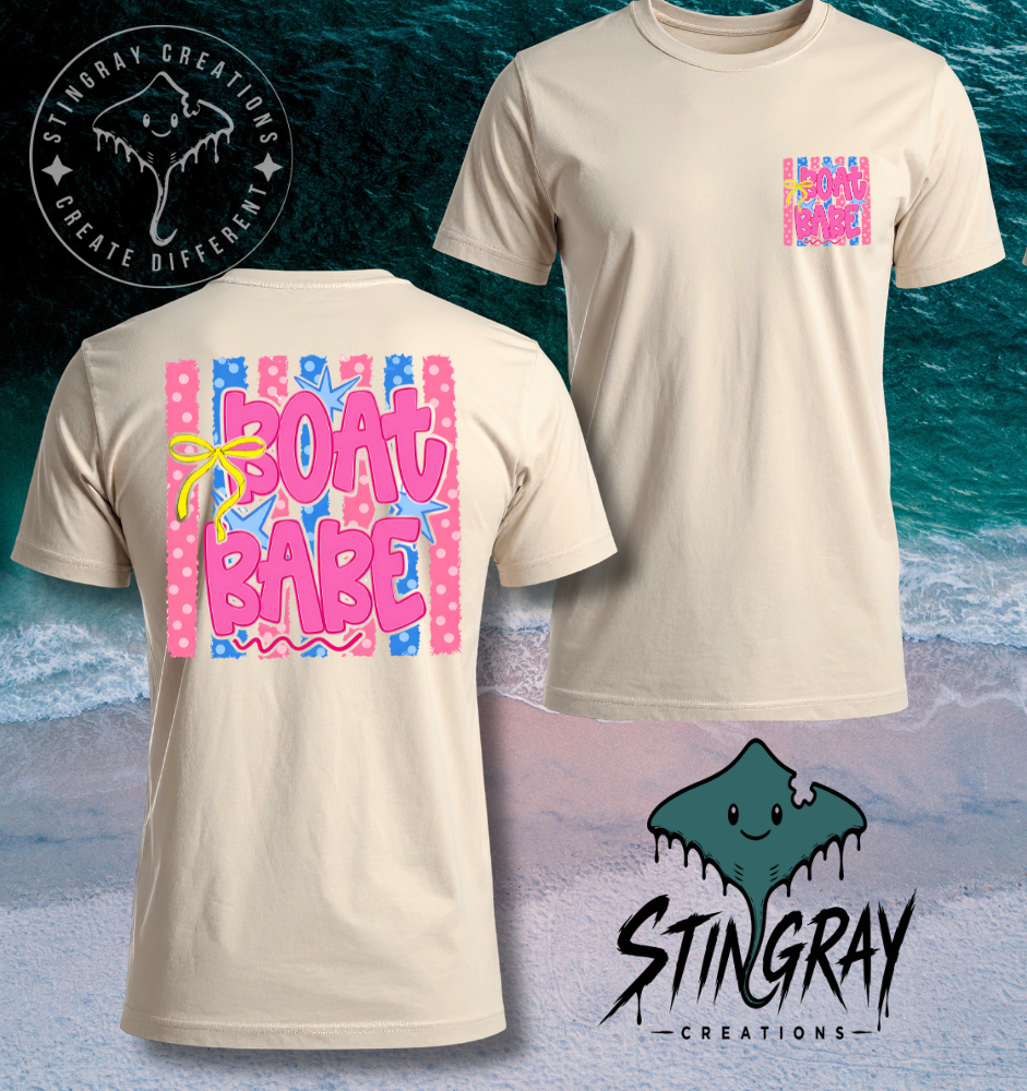 Boat Babe Shirt | Cute Boating Graphic Tee | Coastal Summer Beach Shirt