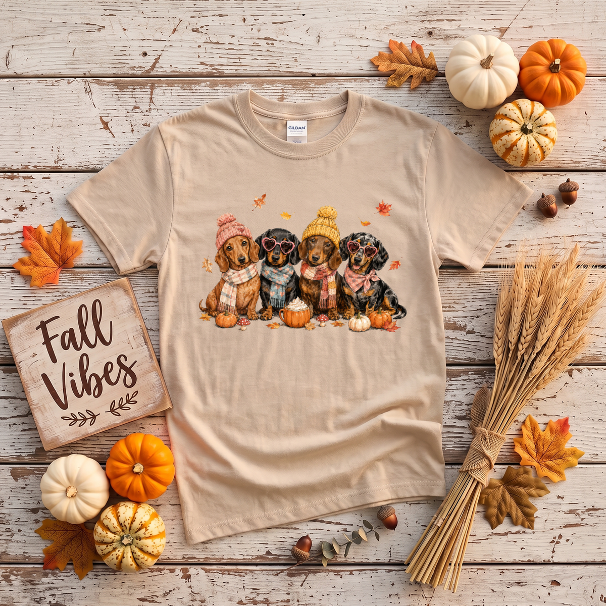 Fall Dachshund Crewneck Sweatshirt | Cute Weenie Dog Autumn Sweatshirt | Dog Lover Fall Shirt