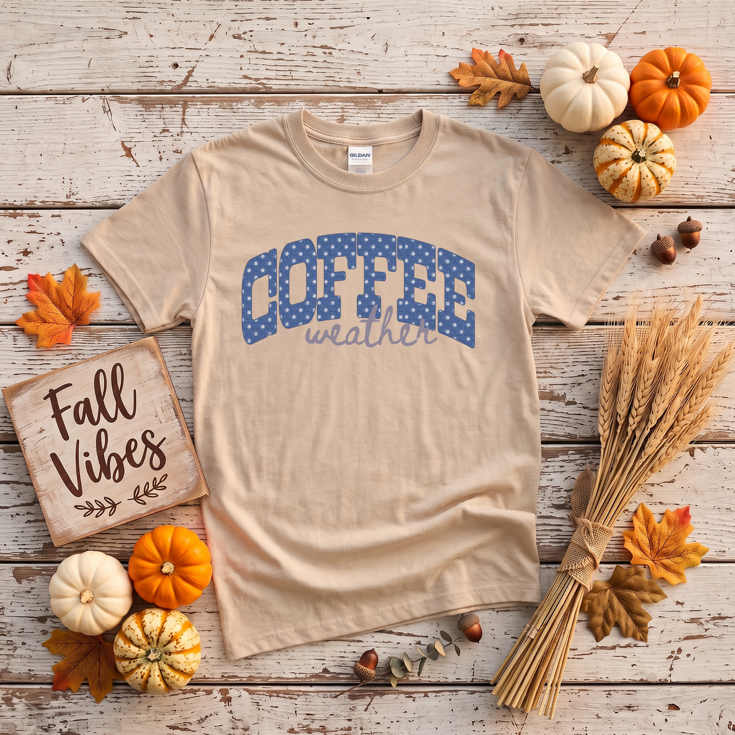 Coffee Weather Crewneck Sweatshirt | Cozy Coffee Lover Fall Sweatshirt | Polka Dot Coffee Shirt