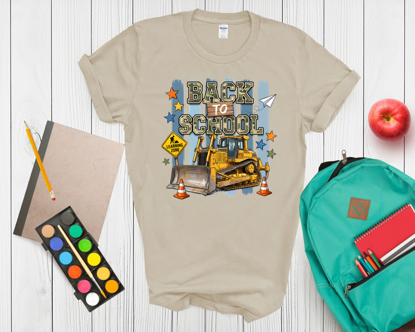 Back to School Construction Truck Shirt | Bulldozer School T Shirt for Kids | First Day of School Tee