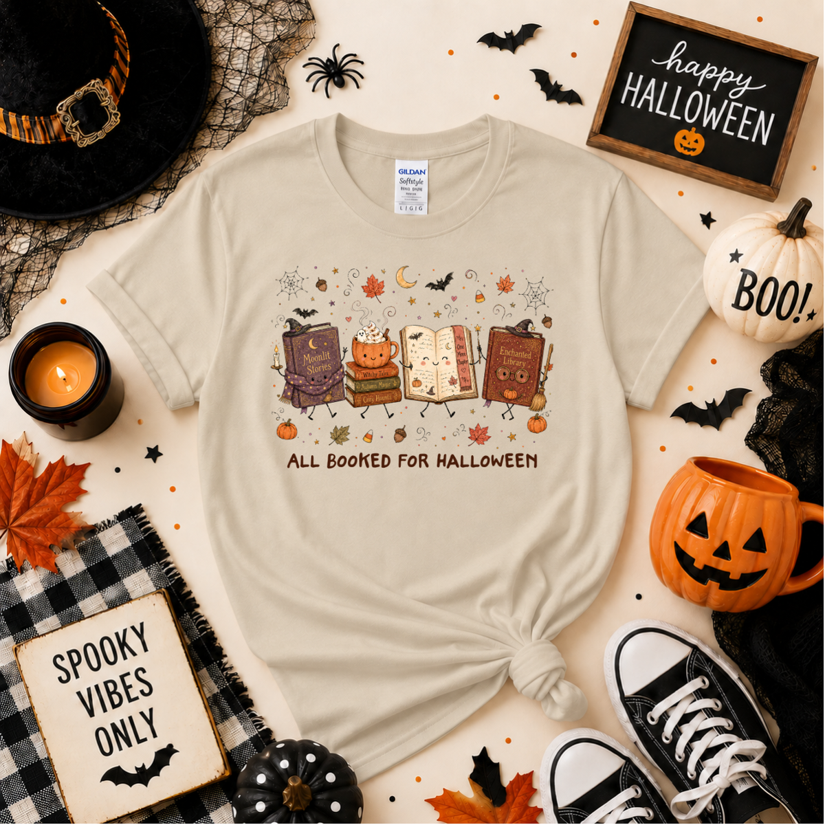 All Booked for Halloween Sweatshirt | Book Lover T-shirt