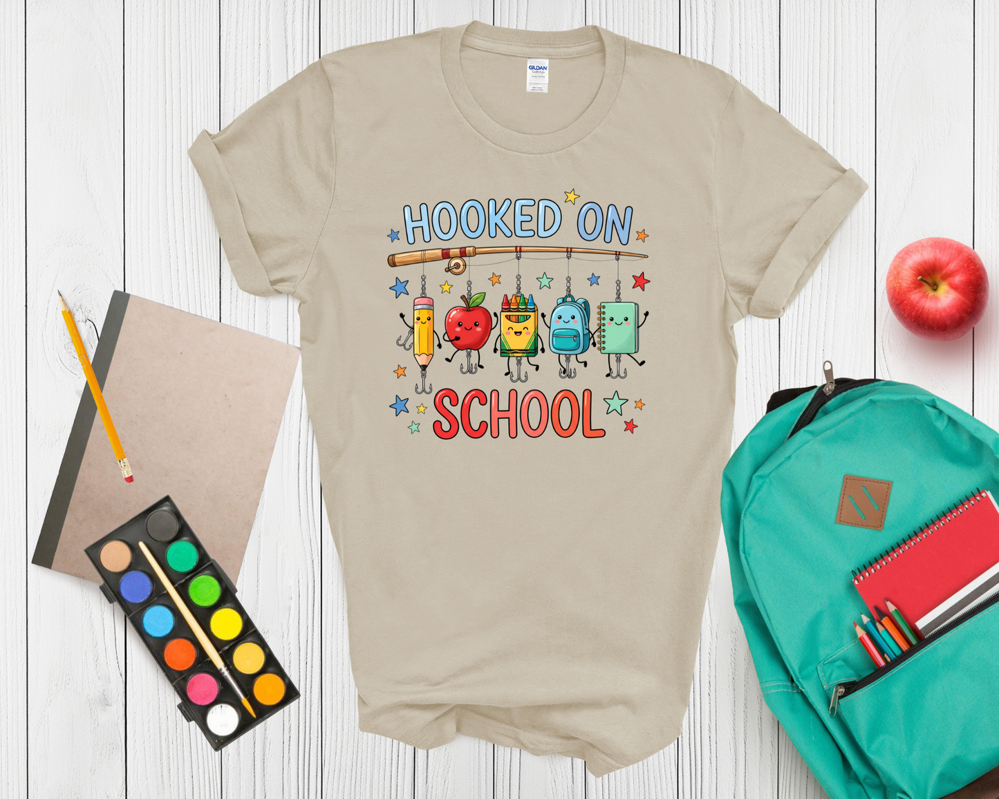 Hooked on School Shirt | Funny Back to School Fishing T Shirt for Kids | First Day of School Tee