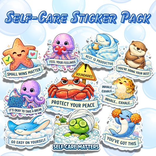 Self-Care Sea Life (Digital Sticker Pack)