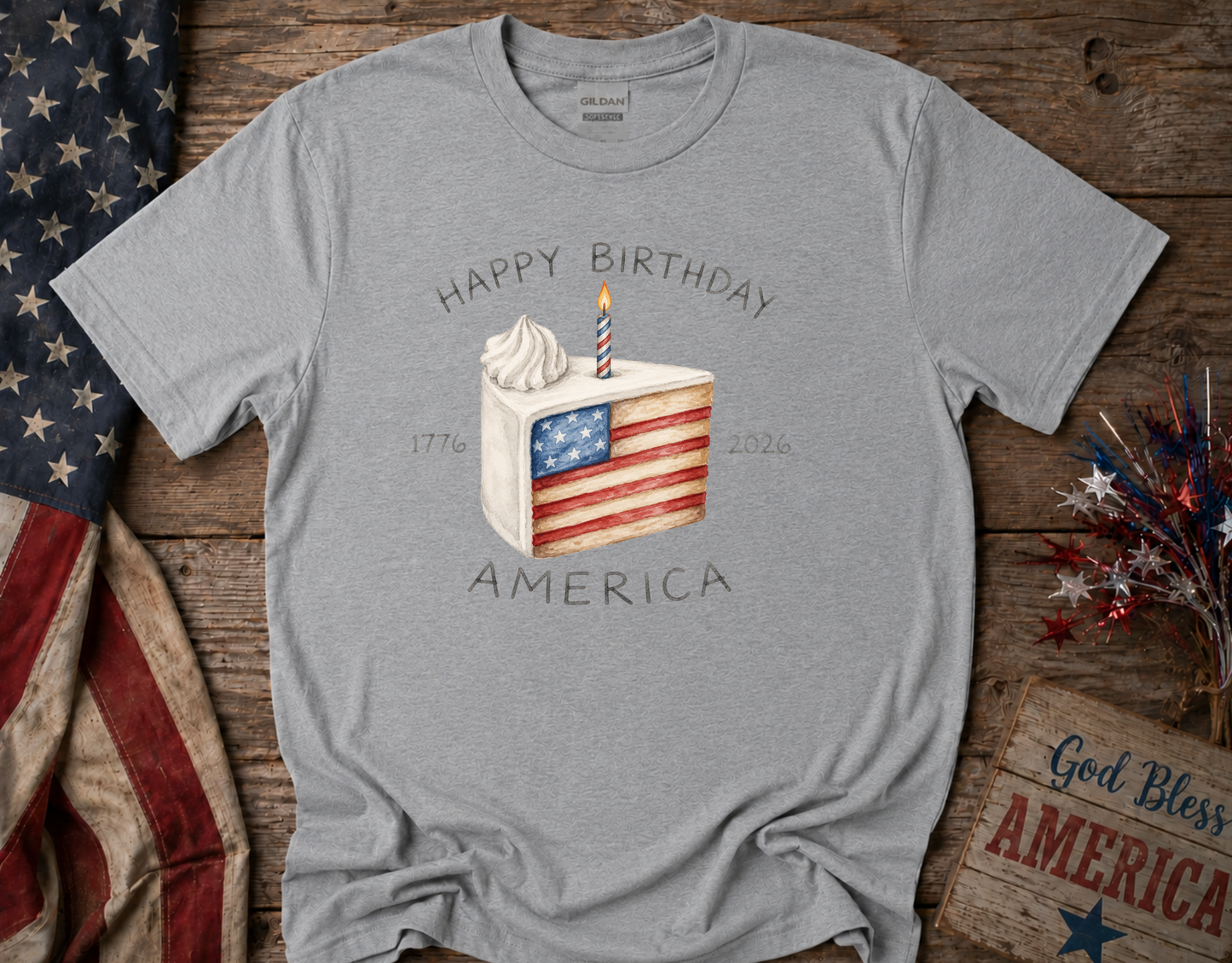 Happy Birthday America 1776-2026 Patriotic Fourth of July Shirt | USA Birthday Tee