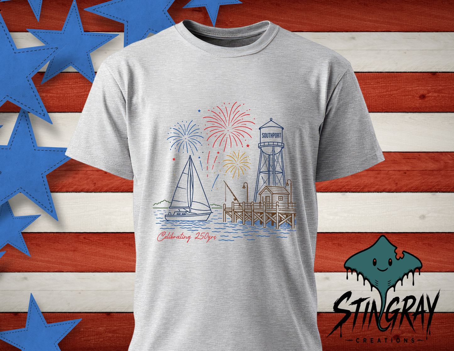 Southport 4th of July Shirt | Patriotic Coastal Graphic Tee