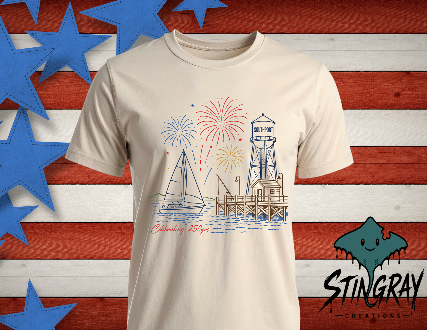 Southport 4th of July Shirt | Patriotic Coastal Graphic Tee